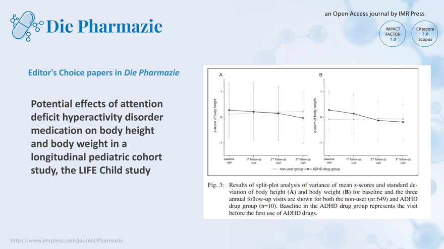Banner image for Potential effects of attention deficit hyperactivity disorder medication on body height and body weight in a longitudinal pediatric cohort study, the LIFE Child study